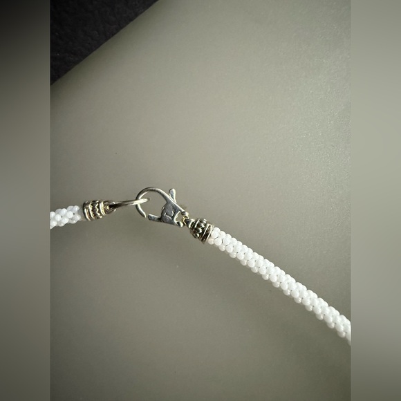 NWOT LAGOS White Silver Station Ceramic Beaded Necklace - Picture 5 of 9